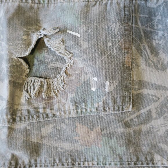 Abercrombie & Fitch Pants Mens 29x29 Green Baggy Camo Double Knee Distressed - Picture 4 of 7